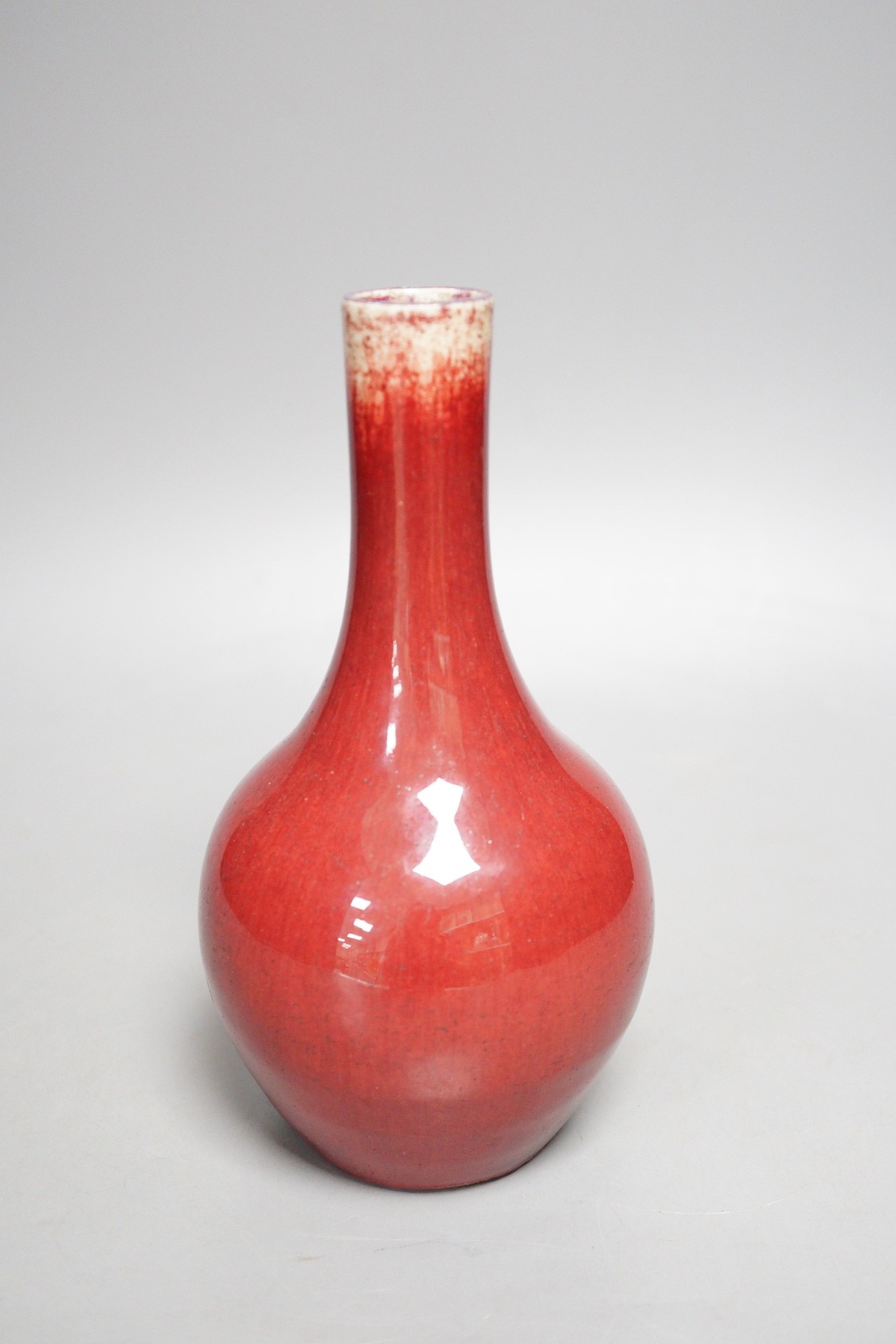 An 18th century Chinese Langyao sang-de-boeuf glazed bottle vase, 20cm